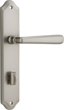 Iver Copenhagen Door Lever Handle on Shouldered Backplate | Privacy Lever Set Only | 7 Finishes - Satin Nickel