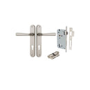 Iver Copenhagen Solid Brass Door Lever on Oval Backplate | Entrance Kit (Key/Key) | 7 Finishes - Satin Nickel