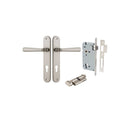 Iver Copenhagen Solid Brass Door Lever on Oval Backplate | Entrance Kit (Key/Thumb) | 7 Finishes - Satin Nickel