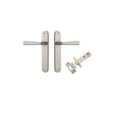 Iver Copenhagen Solid Brass Door Lever on Oval Backplate | Passage Kit | 7 Finishes - Satin Nickel