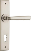 Iver Copenhagen Door Lever on Chamfered Backplate — Entrance Lever Set Only