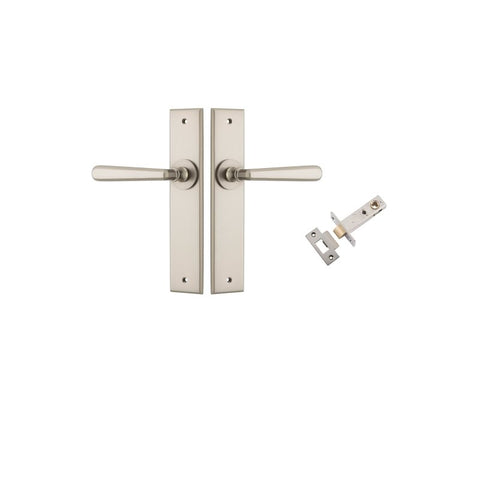 Iver Copenhagen Door Lever on Chamfered Backplate — Passage Kit