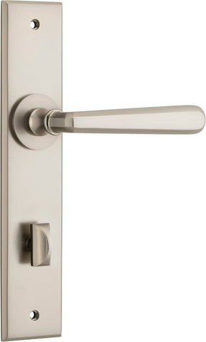 Iver Copenhagen Door Lever on Chamfered Backplate — Privacy Lever Set Only