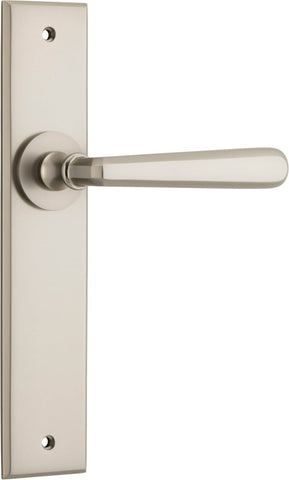 Iver Copenhagen Door Lever on Chamfered Backplate — Passage Lever Set Only