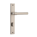 IVER Helsinki Door Lever Handle On Rectangular Backplate | Privacy Lever Set Only | 7 Finishes - Satin Nickel