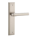 IVER Helsinki Door Lever Handle On Stepped Backplate | Passage Lever Set Only | 7 Finishes - Satin Nickel