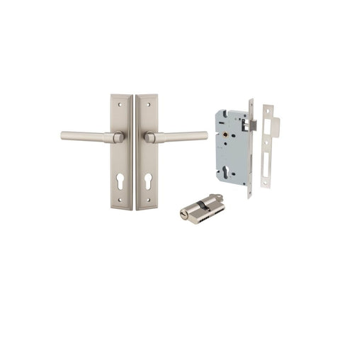 Iver Helsinki Door Lever Handle On Stepped Backplate - primehardware