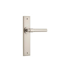 IVER Helsinki Door Lever Handle On Chamfered Backplate | Passage Lever Set Only | 7 Finishes - Satin Nickel