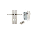 IVER Stirling Door Lever Handle On Rectangular Backplate | Entrance Kit (Key/Key) | 8 Finishes - Satin Nickel
