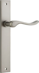 IVER Stirling Door Lever Handle On Rectangular Backplate | Passage Lever Set Only | 8 Finishes - Satin Nickel