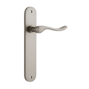 Iver Stirling Solid Brass Door Lever on Oval Backplate | Passage Lever Set Only | 8 Finishes - Satin Nickel