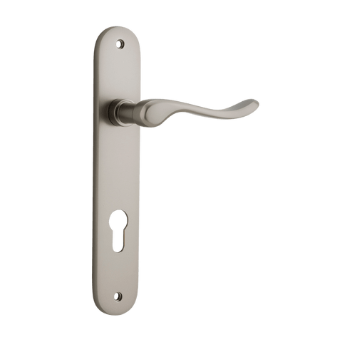 Iver Stirling Solid Brass Door Lever on Oval Backplate | Privacy Lever Set Only | 8 Finishes - lifestyle