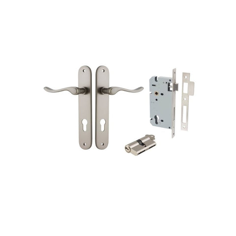 Iver Stirling Door Lever Handle On Oval Backplate - primehardware