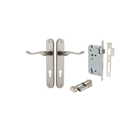 Iver Stirling Door Lever Handle On Oval Backplate - primehardware