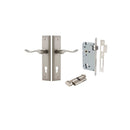 IVER Stirling Door Lever Handle On Stepped Backplate | Entrance Kit (Key/Thumb) | 8 Finishes - Satin Nickel
