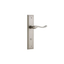 IVER Stirling Door Lever Handle On Stepped Backplate | Privacy Lever Set Only | 8 Finishes - Satin Nickel