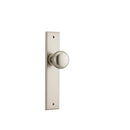 IVER Cambridge Door Knob On Chamfered Backplate | Passage Lever Set Only | 9 Finishes - Satin Nickel
