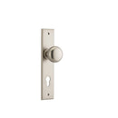 IVER Cambridge Door Knob On Chamfered Backplate | Entrance Lever Set Only | 9 Finishes - Satin Nickel