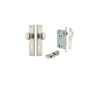IVER Cambridge Door Knob On Chamfered Backplate | Entrance Kit (Key/Thumb) | 9 Finishes - Satin Nickel
