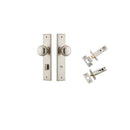 IVER Cambridge Door Knob On Chamfered Backplate | Separate Privacy Kit | 9 Finishes - Satin Nickel