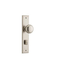 IVER Cambridge Door Knob On Chamfered Backplate | Privacy Lever Set Only | 9 Finishes - Satin Nickel