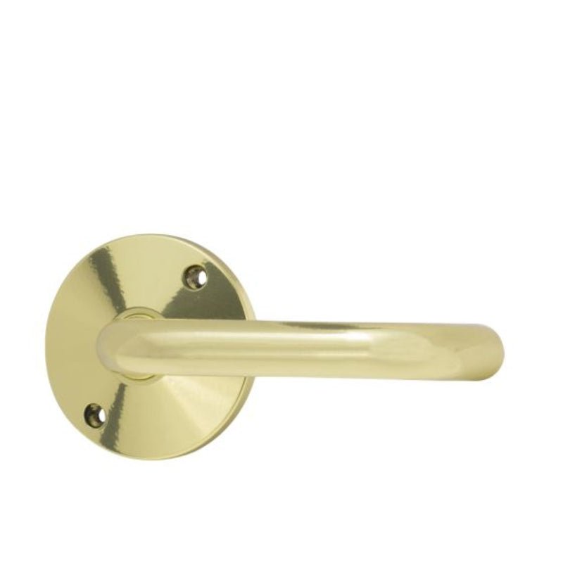 Lockwood 1360 Series 70 Lever on Round Rose Full Set Polished Brass 1360/1361/70PB