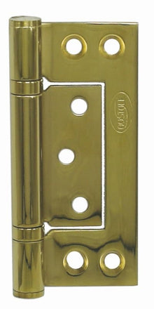 Superior Brass S/s Hirline Fast Fix Bearing/flush Hinge Inc Screws PVD 100x75mm PVD Anti-Tarnish Brass 100x47mm (Pair)