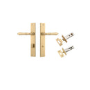 IVER Sarlat Lever Door Handle On Rectangular Backplate | Separate Privacy Kit | 10 Finishes - Brushed Brass