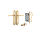 IVER Sarlat Lever Door Handle On Shouldered Backplate | Entrance Kit (Key/Key) | 10 Finishes - Brushed Brass