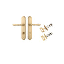 IVER Sarlat Lever Door Handle On Shouldered Backplate | Separate Privacy Kit | 10 Finishes - Brushed Brass