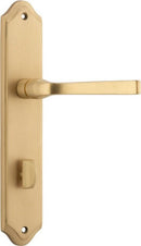 IVER Annecy Door Lever Handle On Shouldered Backplate | Privacy Lever Set Only | 9 Finishes - Brushed Brass