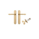Iver Sarlat Solid Brass Door Lever on Oval Backplate | Passage Kit | 10 Finishes - Brushed Brass