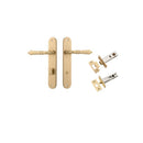 Iver Sarlat Solid Brass Door Lever on Oval Backplate | Separate Privacy Kit | 10 Finishes - Brushed Brass