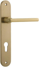 Iver Baltimore Solid Brass Door Lever on Oval Backplate | Entrance Lever Set Only | 7 Finishes - Brushed Brass