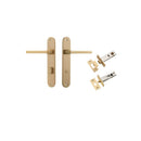 Iver Baltimore Solid Brass Door Lever on Oval Backplate | Separate Privacy Kit | 7 Finishes - Brushed Brass