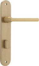 Iver Baltimore Solid Brass Door Lever on Oval Backplate | Privacy Lever Set Only | 7 Finishes - Brushed Brass