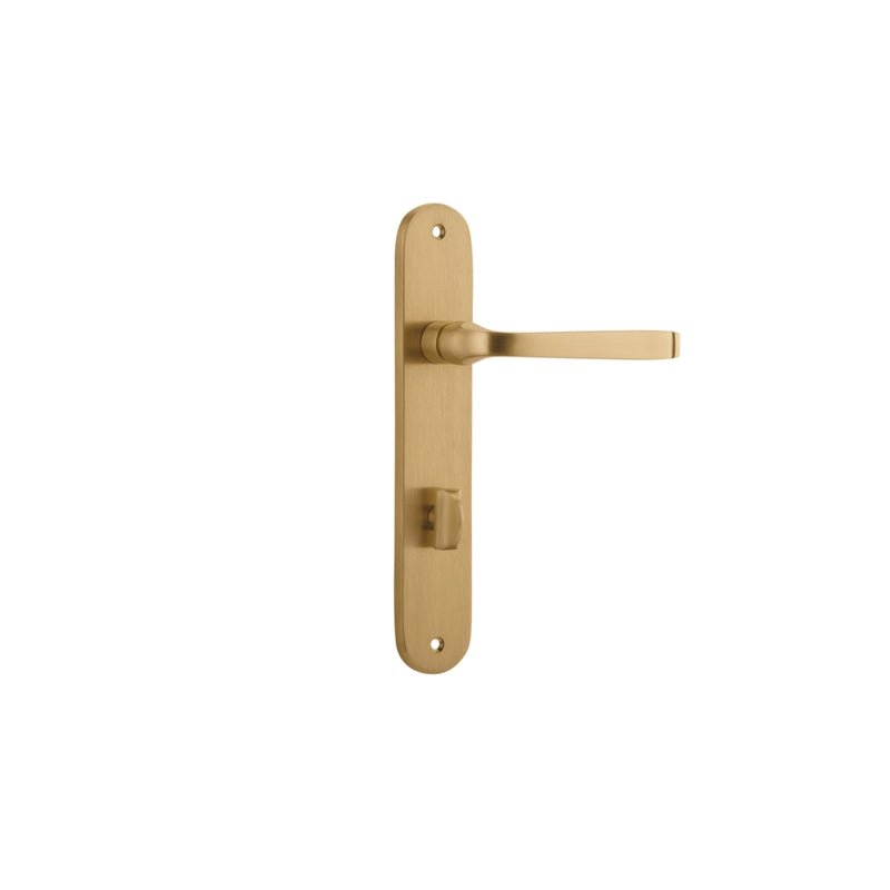 Iver Annecy Solid Brass Door Lever on Oval Backplate | Privacy Lever Set Only | 9 Finishes - Brushed Brass
