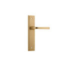 IVER Annecy Door Lever Handle On Stepped Backplate | Passage Lever Set Only | 9 Finishes - Brushed Brass