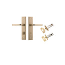 IVER Annecy Door Lever Handle On Stepped Backplate | Separate Privacy Kit | 9 Finishes - Brushed Brass