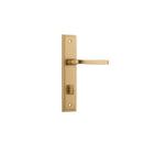 IVER Annecy Door Lever Handle On Stepped Backplate | Privacy Lever Set Only | 9 Finishes - Brushed Brass