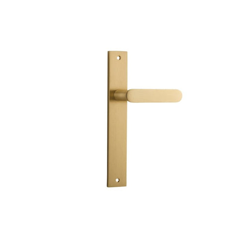 IVER Bronte Door Lever Handle On Rectangular Backplate | Passage Lever Set Only | 7 Finishes - Brushed Brass