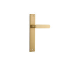 IVER Bronte Door Lever Handle On Rectangular Backplate | Passage Lever Set Only | 7 Finishes - Brushed Brass