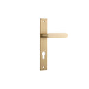 IVER Bronte Door Lever Handle On Rectangular Backplate | Entrance Lever Set Only | 7 Finishes - Brushed Brass
