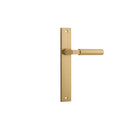 IVER Berlin Door Lever Handle On Rectangular Backplate | Passage Lever Set Only | 7 Finishes - Brushed Brass