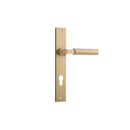 IVER Berlin Door Lever Handle On Rectangular Backplate | Entrance Lever Set Only | 7 Finishes - Brushed Brass