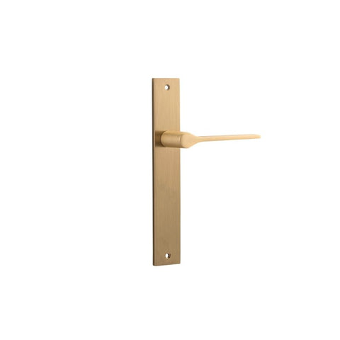 IVER Como Door Lever Handle On Rectangular Backplate | Passage Lever Set Only | 7 Finishes - Brushed Brass