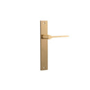 IVER Como Door Lever Handle On Rectangular Backplate | Passage Lever Set Only | 7 Finishes - Brushed Brass