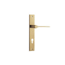 IVER Como Door Lever Handle On Rectangular Backplate | Entrance Lever Set Only | 7 Finishes - Brushed Brass