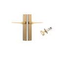 IVER Como Door Lever Handle On Rectangular Backplate | Passage Kit | 7 Finishes - Brushed Brass