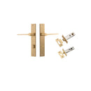 IVER Como Door Lever Handle On Rectangular Backplate | Separate Privacy Kit | 7 Finishes - Brushed Brass